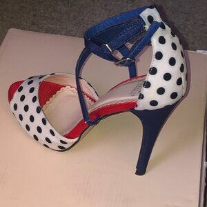 Madison polka dot  strappy heels /size 9